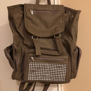 FINAL PRICE!!! Gray leather studded backpack